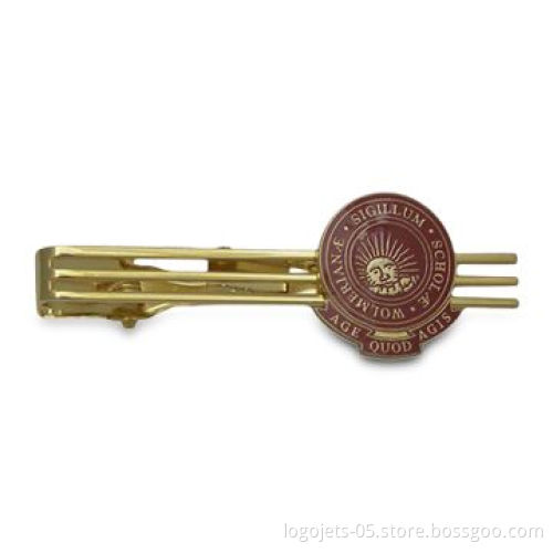 Tie Bars/Clips, Made of Hard Enamel, Imitation Hard Enamel, Stamped Soft Enamel or Zinc Alloy